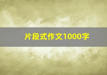 片段式作文1000字