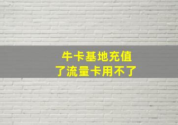 牛卡基地充值了流量卡用不了