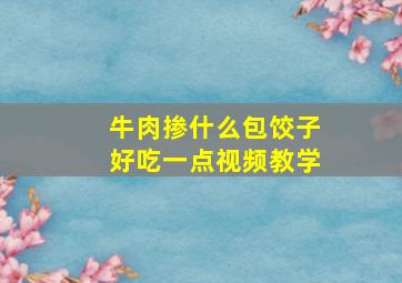 牛肉掺什么包饺子好吃一点视频教学