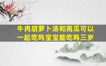 牛肉胡萝卜汤和南瓜可以一起吃吗宝宝能吃吗三岁