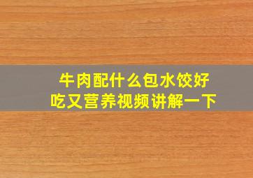 牛肉配什么包水饺好吃又营养视频讲解一下