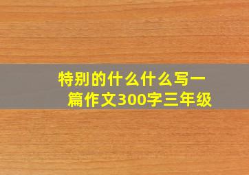 特别的什么什么写一篇作文300字三年级