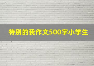 特别的我作文500字小学生