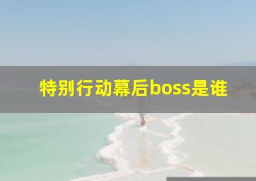 特别行动幕后boss是谁