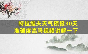 特拉维夫天气预报30天准确度高吗视频讲解一下