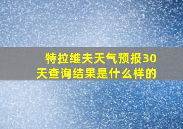 特拉维夫天气预报30天查询结果是什么样的