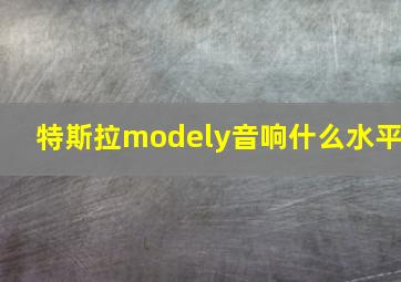 特斯拉modely音响什么水平