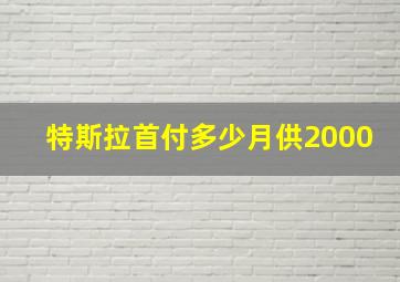 特斯拉首付多少月供2000