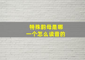 特殊韵母是哪一个怎么读音的