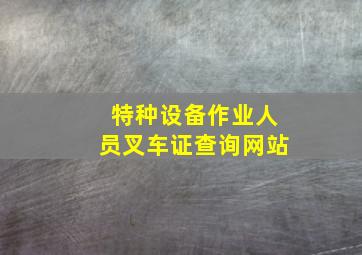 特种设备作业人员叉车证查询网站