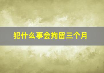 犯什么事会拘留三个月