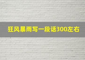 狂风暴雨写一段话300左右