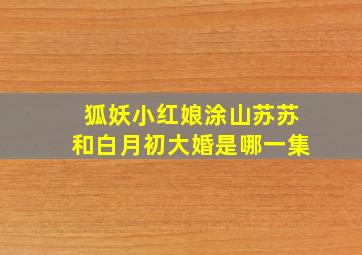 狐妖小红娘涂山苏苏和白月初大婚是哪一集