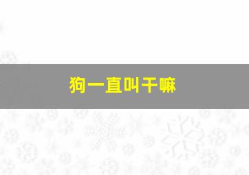 狗一直叫干嘛