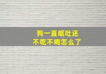 狗一直呕吐还不吃不喝怎么了