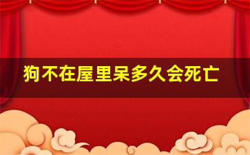 狗不在屋里呆多久会死亡