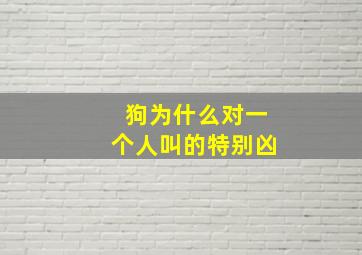 狗为什么对一个人叫的特别凶