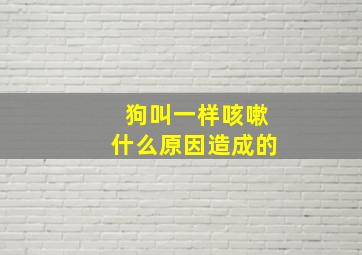 狗叫一样咳嗽什么原因造成的