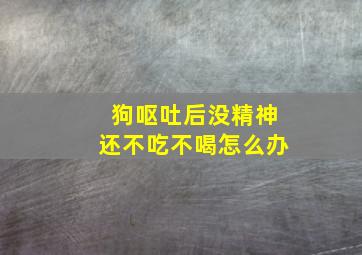 狗呕吐后没精神还不吃不喝怎么办