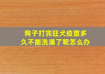 狗子打完狂犬疫苗多久不能洗澡了呢怎么办