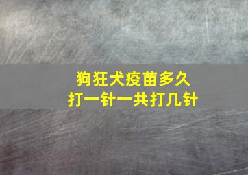 狗狂犬疫苗多久打一针一共打几针