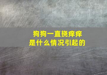 狗狗一直挠痒痒是什么情况引起的