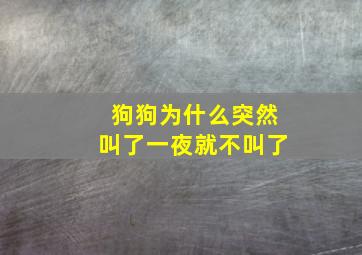 狗狗为什么突然叫了一夜就不叫了