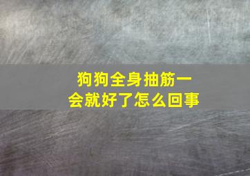 狗狗全身抽筋一会就好了怎么回事