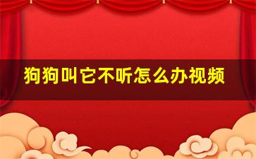 狗狗叫它不听怎么办视频