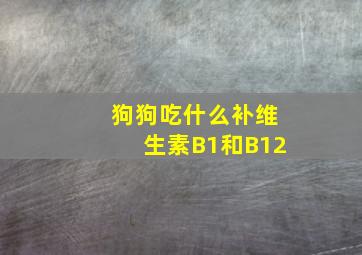 狗狗吃什么补维生素B1和B12