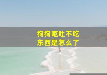 狗狗呕吐不吃东西是怎么了