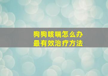 狗狗咳喘怎么办最有效治疗方法