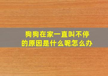 狗狗在家一直叫不停的原因是什么呢怎么办