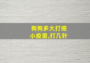 狗狗多大打细小疫苗,打几针