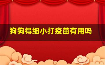 狗狗得细小打疫苗有用吗