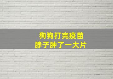 狗狗打完疫苗脖子肿了一大片