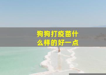 狗狗打疫苗什么样的好一点