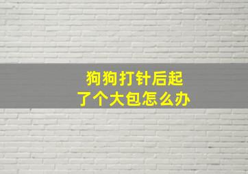 狗狗打针后起了个大包怎么办