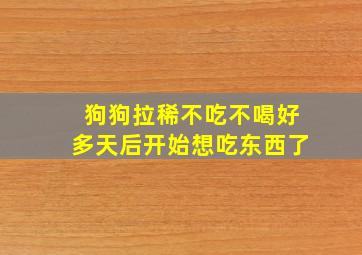 狗狗拉稀不吃不喝好多天后开始想吃东西了