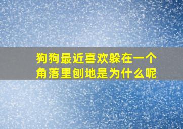 狗狗最近喜欢躲在一个角落里刨地是为什么呢