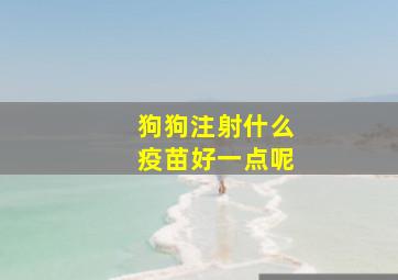 狗狗注射什么疫苗好一点呢