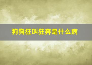 狗狗狂叫狂奔是什么病