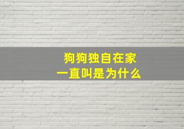 狗狗独自在家一直叫是为什么