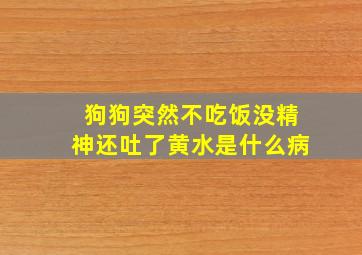 狗狗突然不吃饭没精神还吐了黄水是什么病