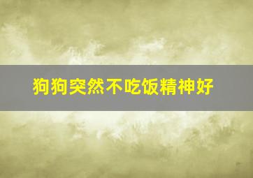 狗狗突然不吃饭精神好