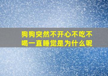 狗狗突然不开心不吃不喝一直睡觉是为什么呢