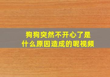 狗狗突然不开心了是什么原因造成的呢视频