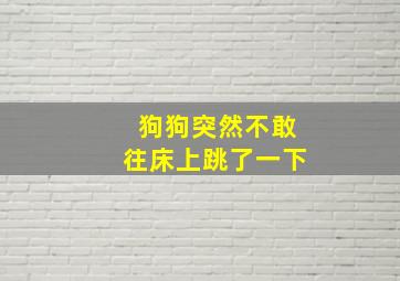 狗狗突然不敢往床上跳了一下