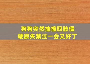 狗狗突然抽搐四肢僵硬尿失禁过一会又好了