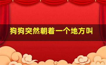 狗狗突然朝着一个地方叫